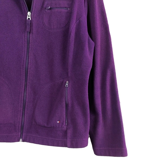 Tommy Hilfiger Wm XL Purple Fleece Full Zip Top - Picture 4 of 6